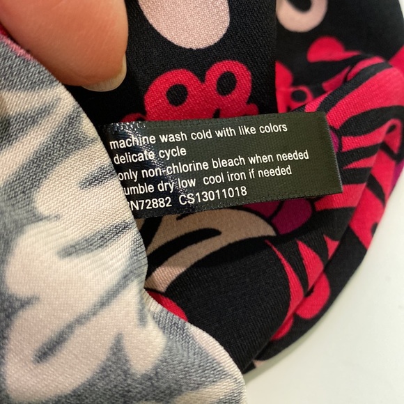 Fashion Bug Sleeveless Printed Pink and Black Dress, Large - Picture 8 of 9